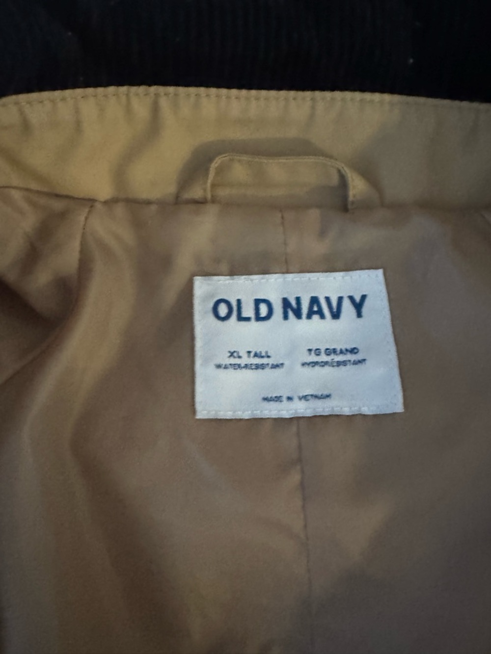 Old Navy Beige/Tan Jacket with Navy Logo Label